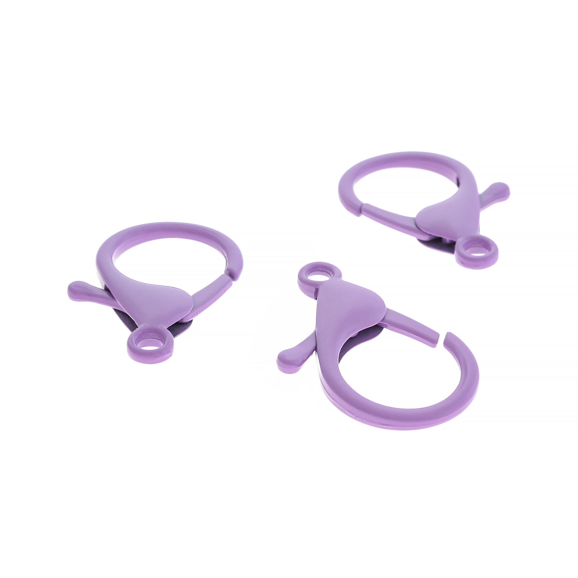 Purple Enamel Lobster Clasps 35mm x 23mm - 4 Clasps - FD1028