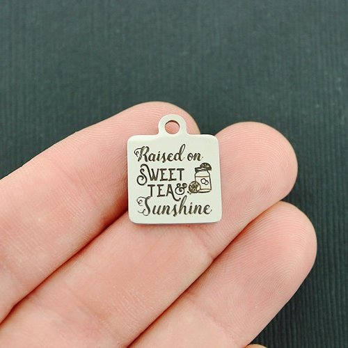 Raised on Stainless Steel Charms - thé sucré et soleil - BFS013-4196