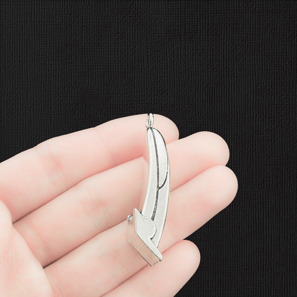 Razor Antique Silver Tone Charm 3D - SC2490