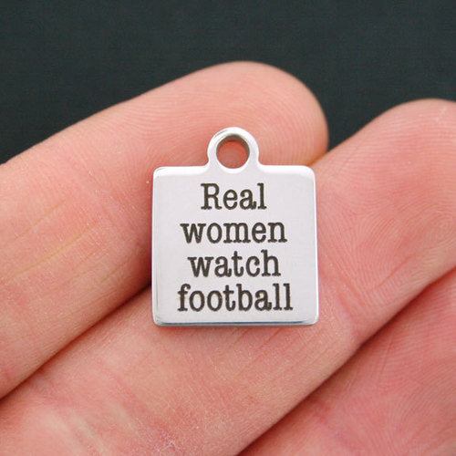 Real Women Stainless Steel Charms - Watch Football - BFS013-0341