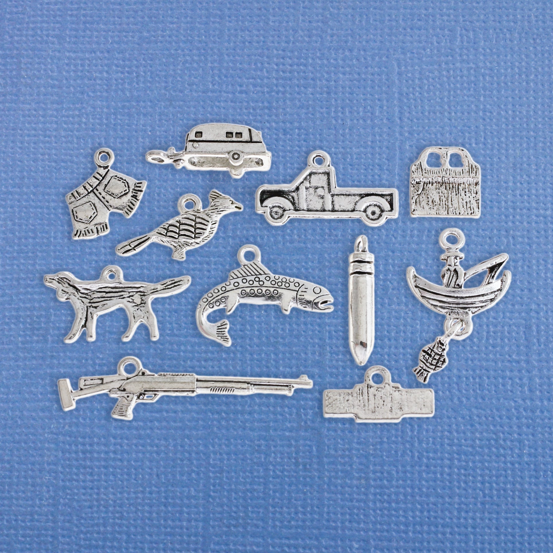 Redneck Charm Collection Antique Silver Tone 11 Different Charms - COL152