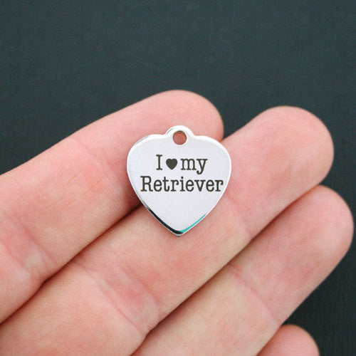 Retriever Stainless Steel Charms - I love my - BFS011-0161