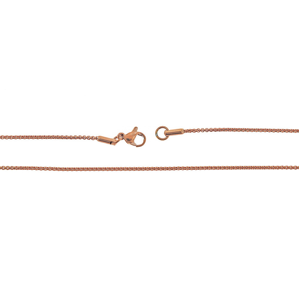 Rose Gold Stainless Steel Box Chain Necklace 20" - 1.5mm - Choose Your Quantity!