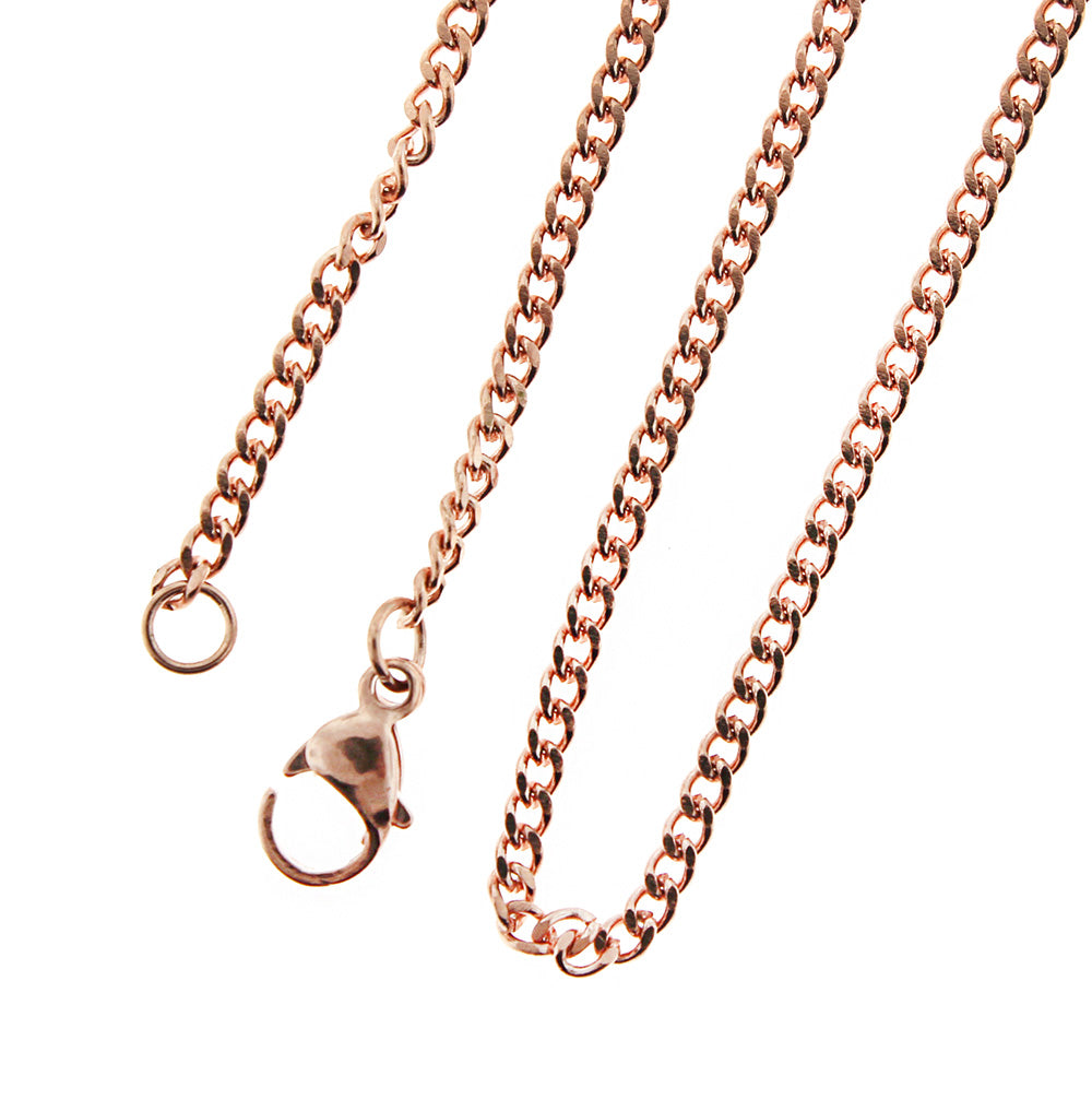 Collier Chaîne Gourmette en Acier Inoxydable Or Rose 24"- 1.5mm - 1 Collier - N568