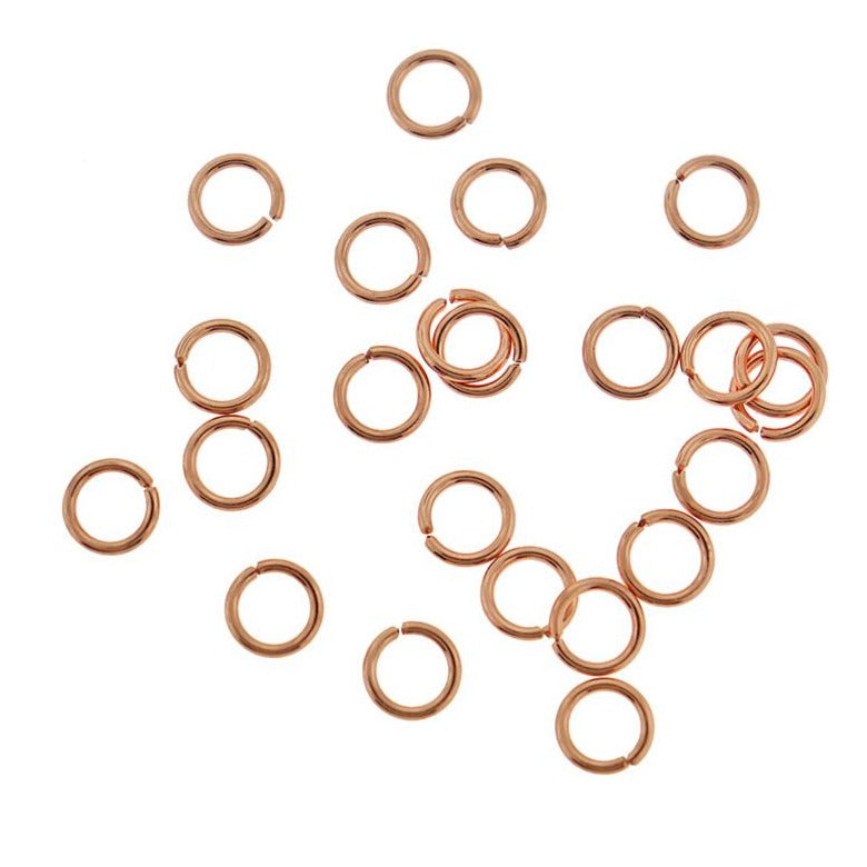 Rose Gold Stainless Steel Jump Rings 8mm - Open 16 Gauge - 20 Rings - SS095