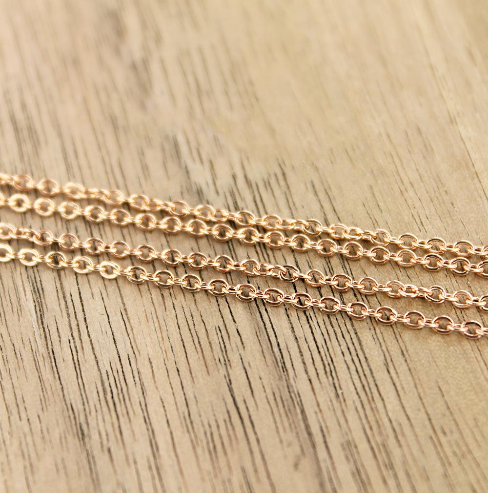 Collier Acier Inoxydable Or Rose 18"- 1.5mm - 1 Collier - N531