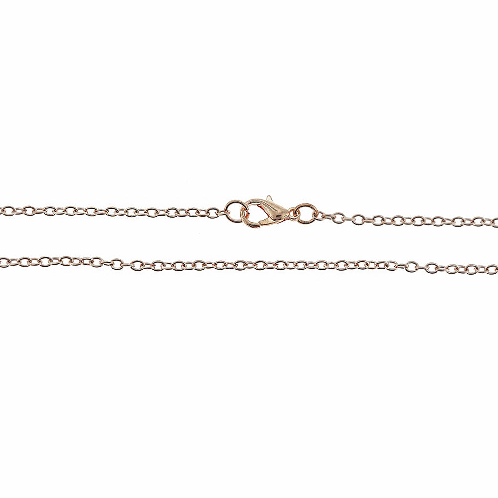 Collier chaîne câble ton or rose 18"- 2mm - 10 colliers - N591
