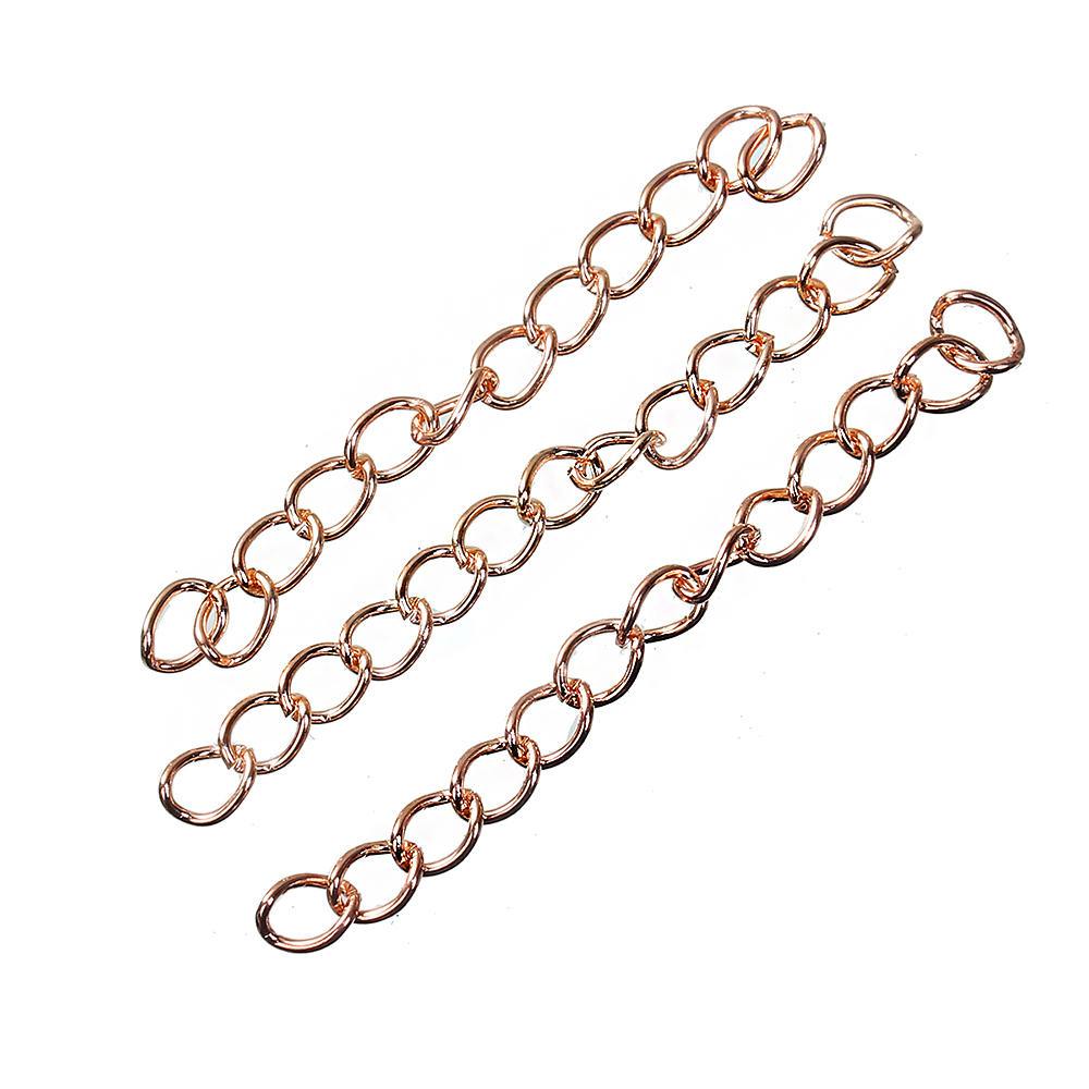 Rose Gold Tone Extender Chains - 50mm x 4.0mm - 12 Pieces - N351