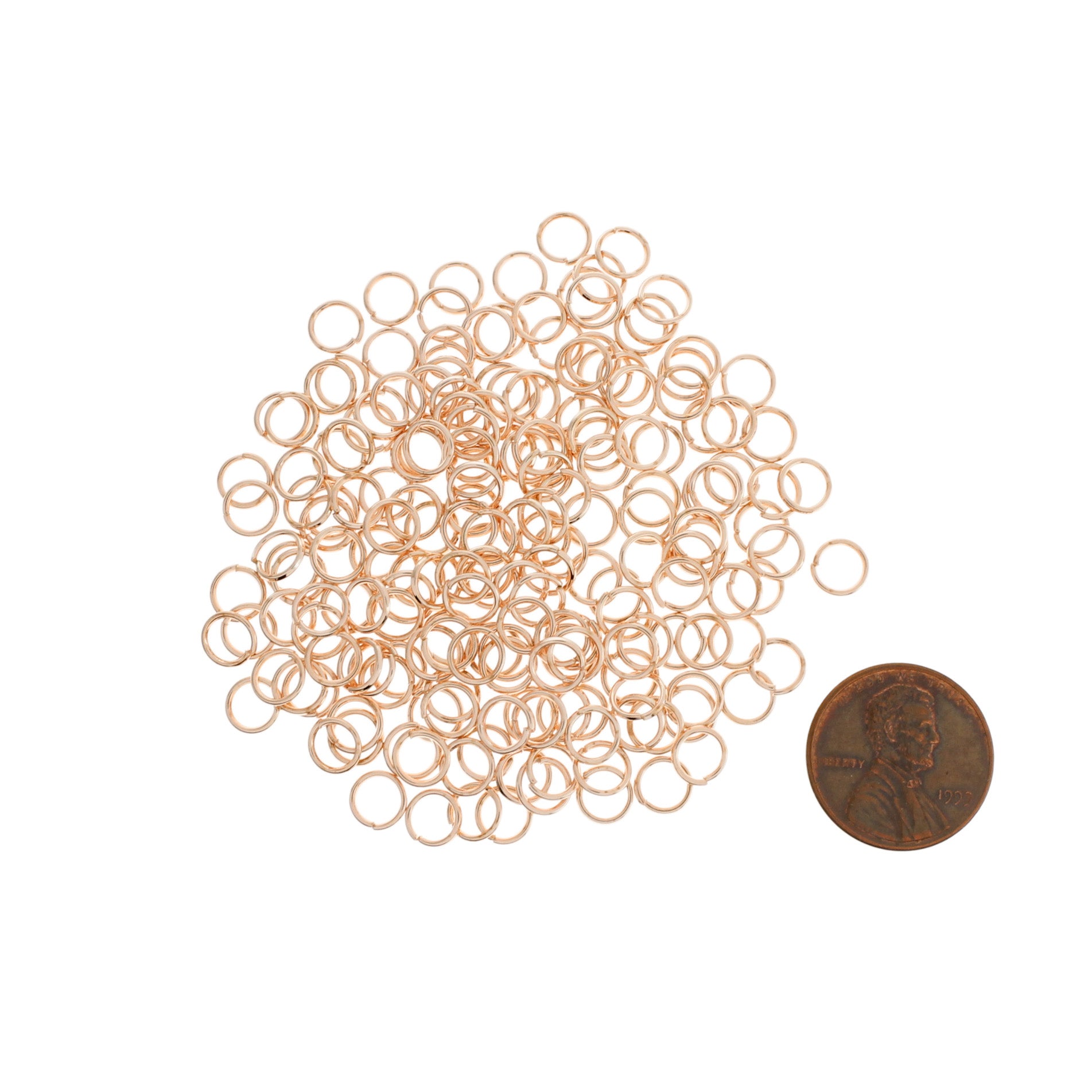 Rose Gold Tone Jump Rings 6mm x 0.7mm - Open 21 Gauge - 200 Rings - J269