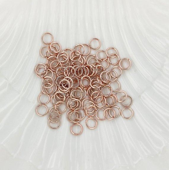 Anneaux de jonction couleur or rose 6 mm x 0,8 mm - Calibre 20 ouvert - 300 anneaux - J112