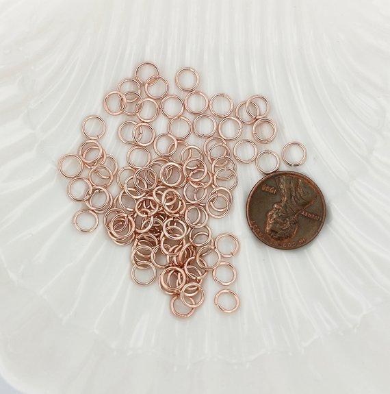 Anneaux de jonction couleur or rose 6 mm x 0,8 mm - Calibre 20 ouvert - 300 anneaux - J112