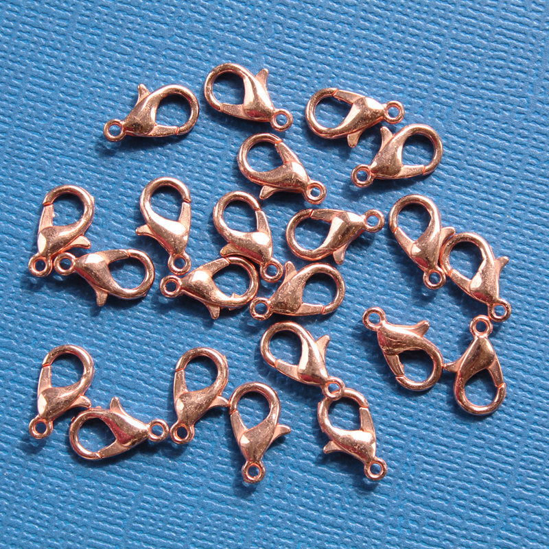 Fermoirs homard ton or rose 12mm x 6mm - 20 fermoirs - FD132