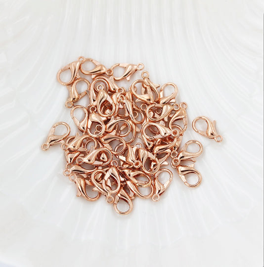 Fermoirs homard ton or rose 12mm x 7mm - 10 fermoirs - FF248