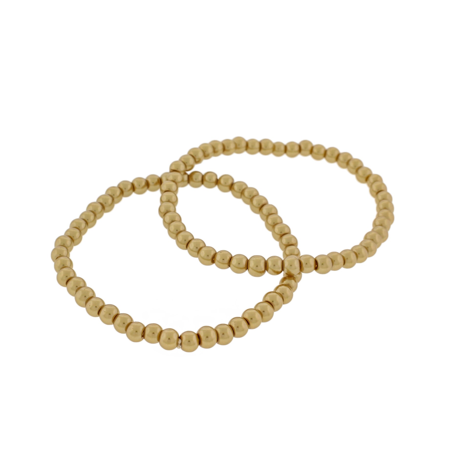 Round Acrylic Bead Bracelet - 48mm - Gold - 1 Bracelet - BB217