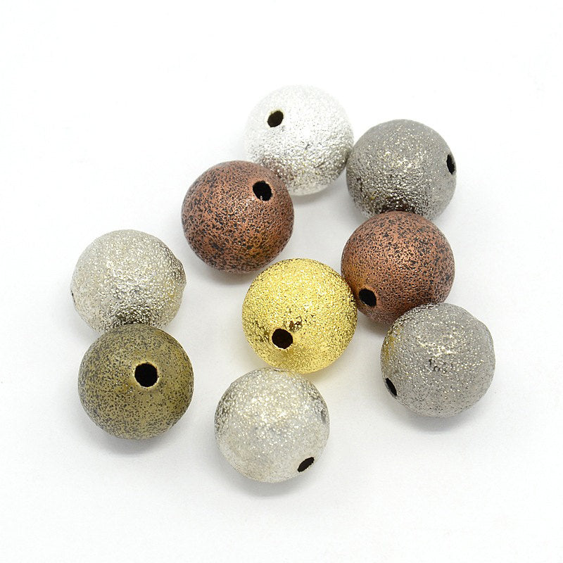 Round Brass Beads 8mm - Assorted Stardust - 50 Beads - BD750