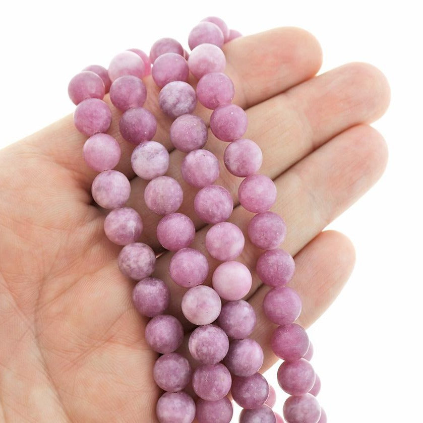 Round Frosted Natural Jade Beads 8mm - 1 Strand 46 Beads - Choose Your Color!