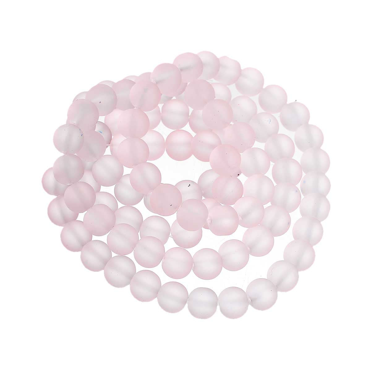 Perles de Verre Rondes 11mm - Rose Pâle Givré - 50 Perles - BD673