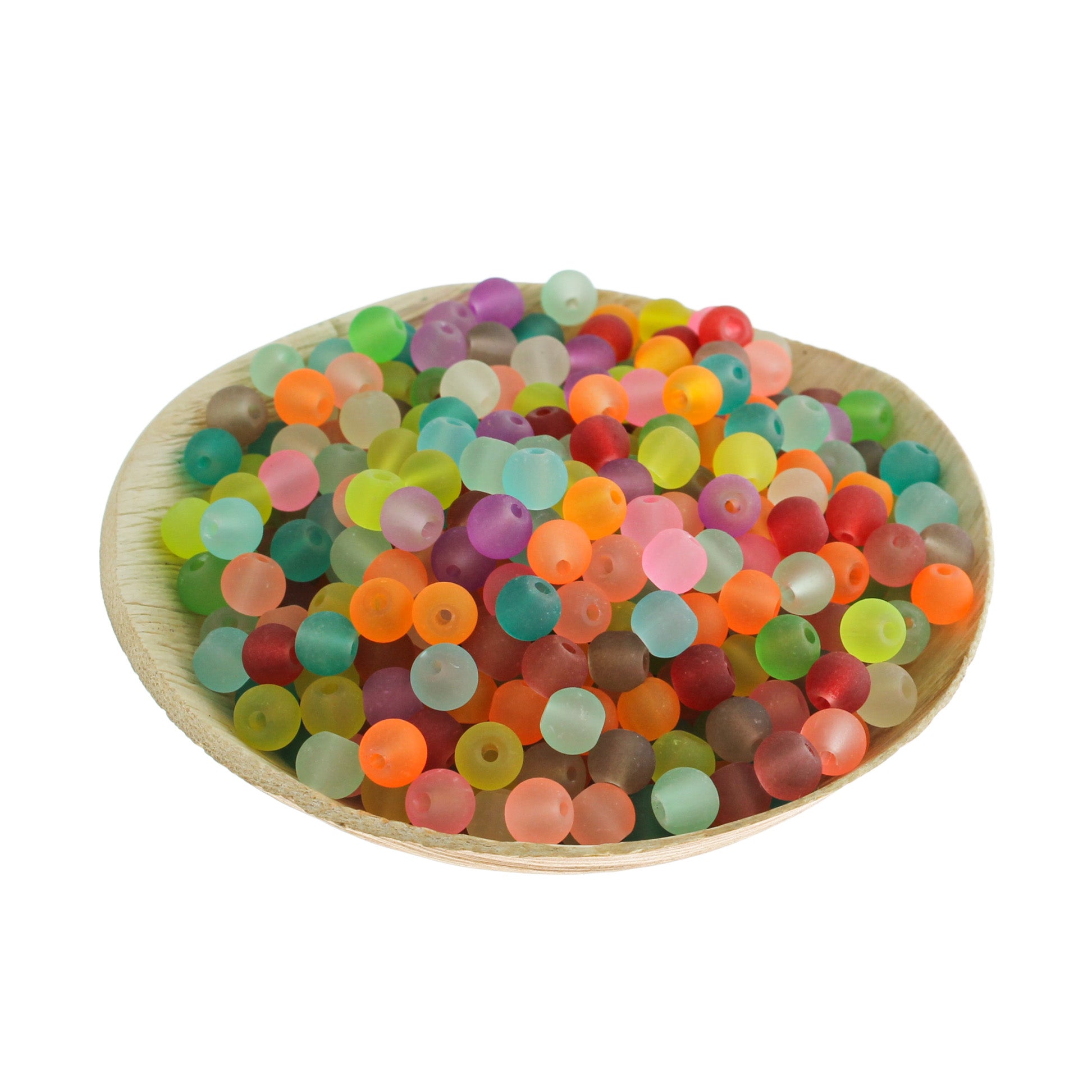 Perles de verre rondes 4mm - 10mm - Choisissez votre taille - Arc-en-ciel givré - 100 perles - BD1364