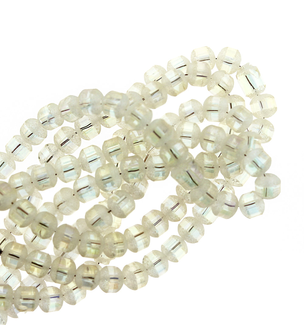 Round Glass Beads - 4mm - Frosted Metallic - 1 Strand 100 Beads - Choose Your Color!