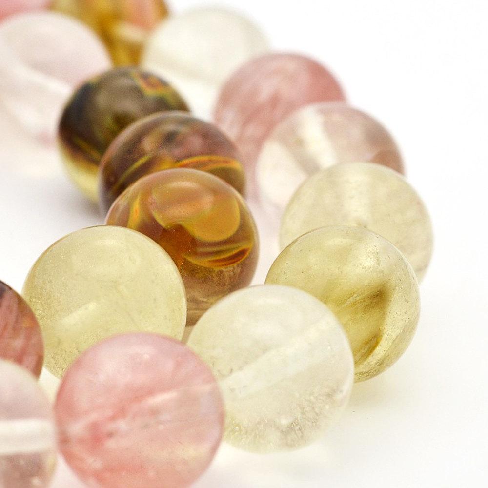 Perles de Verre Rondes 4mm - Pastèque Rose et Vert - 25 Perles - BD915