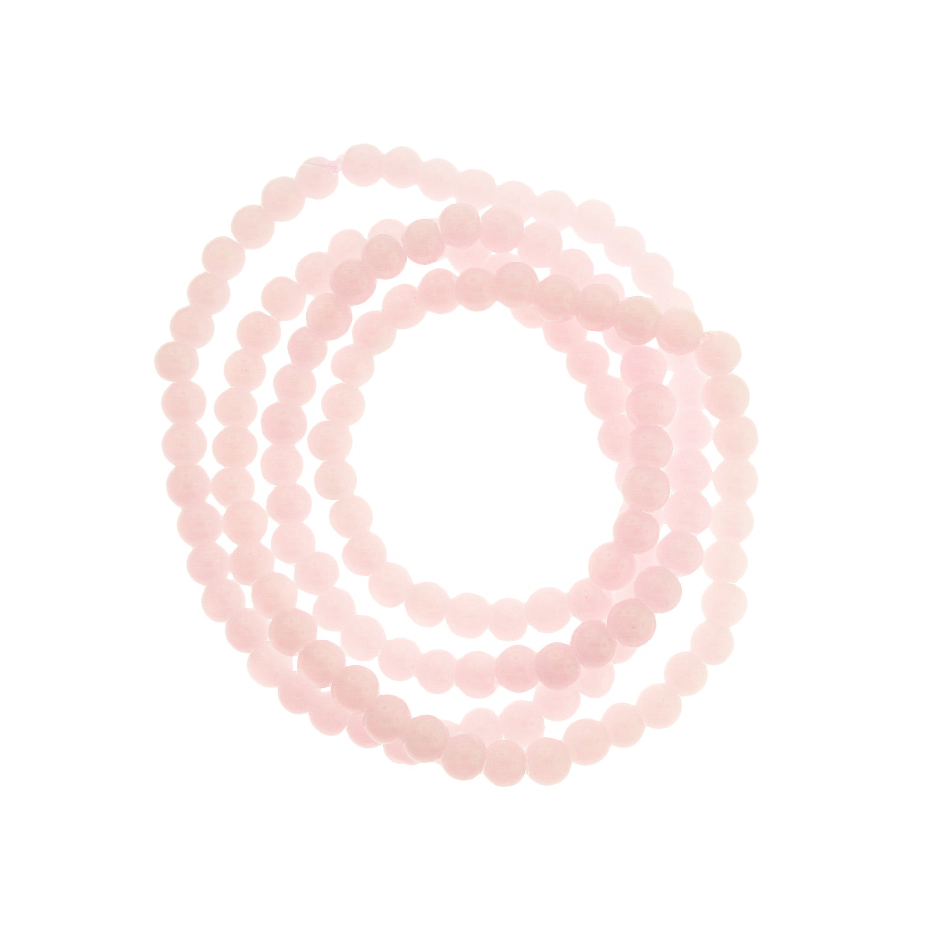 Round Glass Beads 6.5mm - Petal Pink - 1 Strand 145 Beads - BD2696