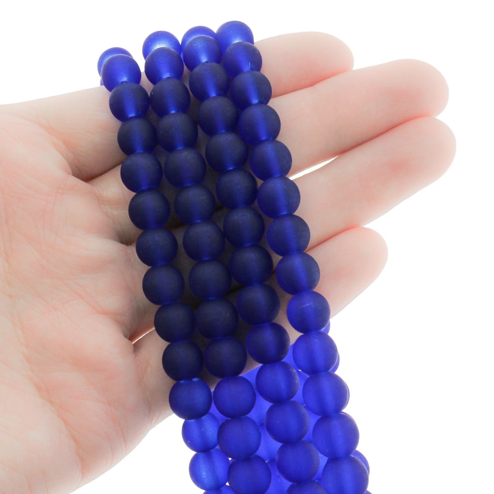 Round Glass Beads 8mm - Frosted - 1 Strand 100 Beads - Choose Your Color!