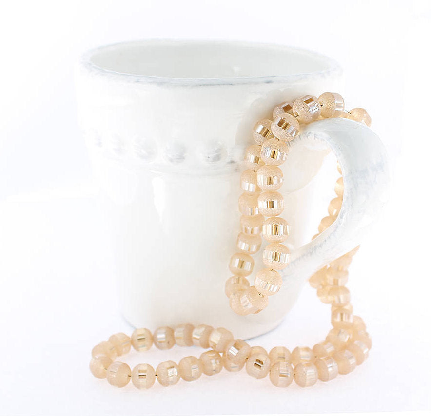 Round Glass Beads - 8mm - Frosted Electroplated - 1 Strand 72 Beads - Choose Your Color!