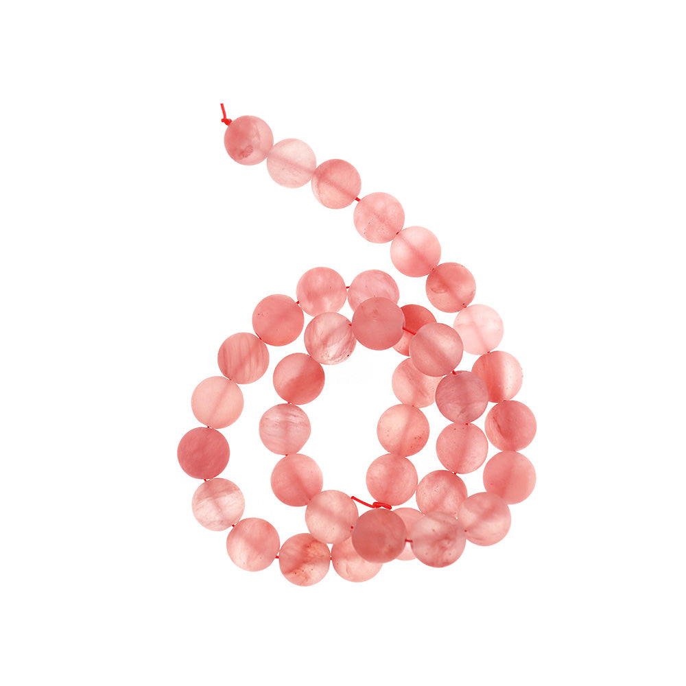 Round Imitation Cherry Quartz Beads 4mm - 10mm - Choose Your Size - Coral - 1 Full 15" Strand - BD2439