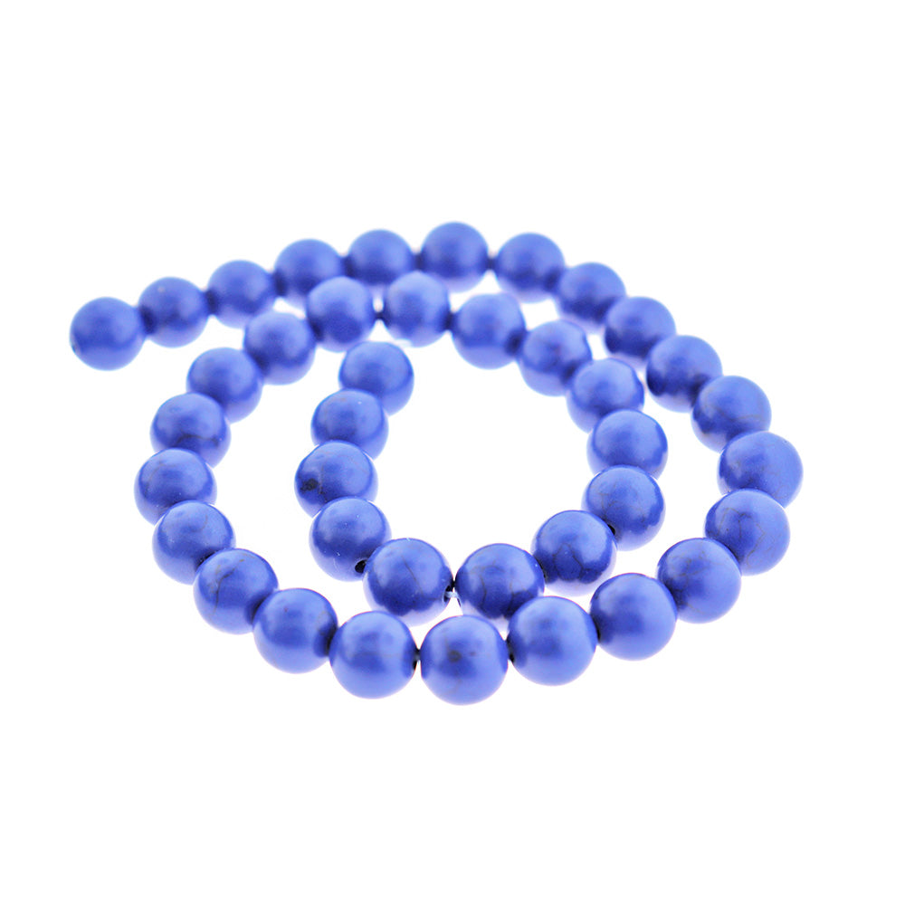 Round Imitation Gemstone Beads 6mm - 10mm - Choose Your Size - Indigo - 1 Full 15" Strand - BD1983