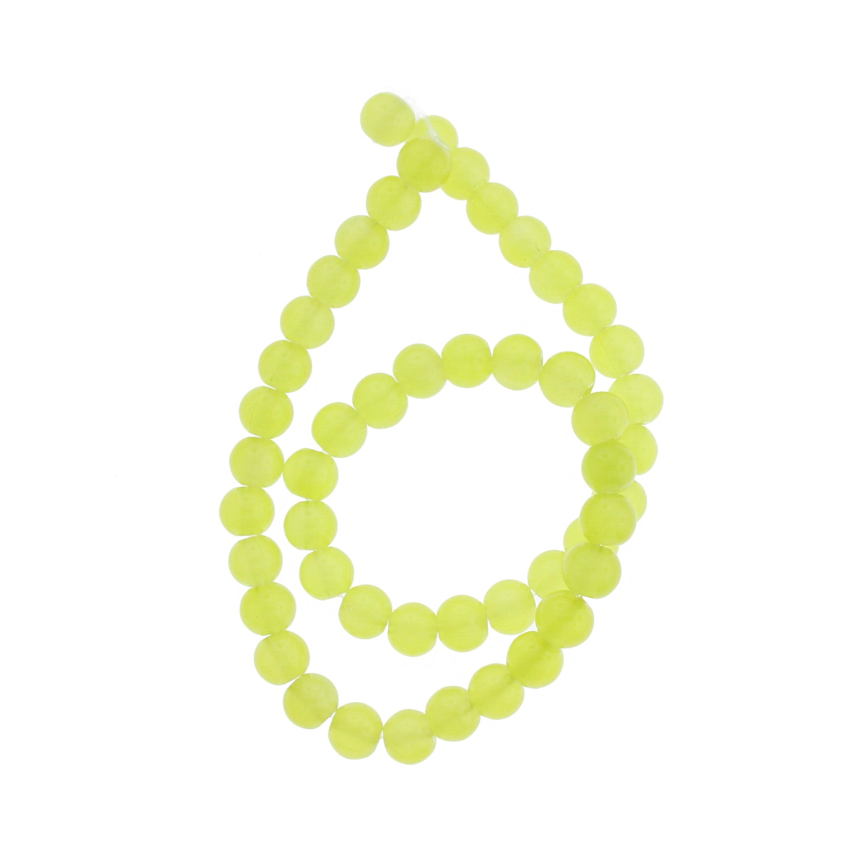 Round Imitation Jade Beads 6mm - 8mm - Choose Your Size - Lemon Yellow - 1 Full 14" Strand - BD2695