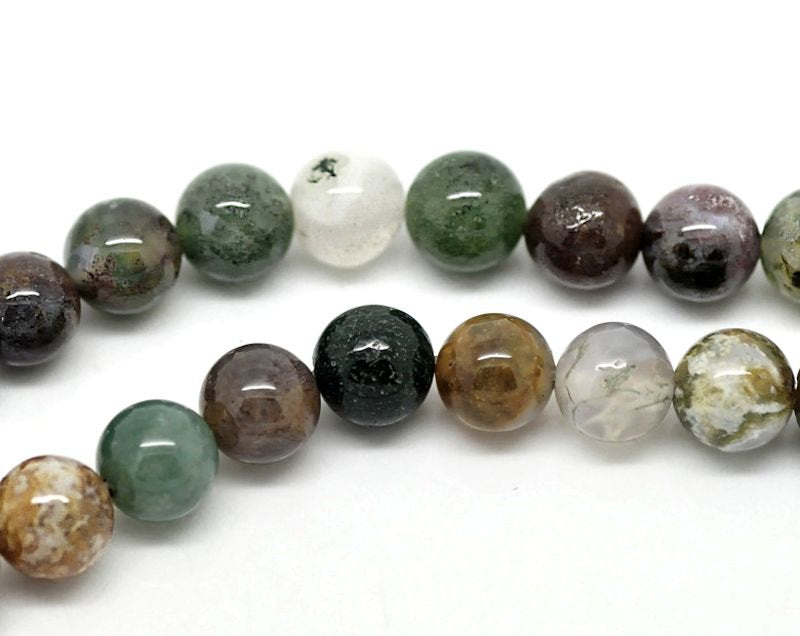 Round Indian Agate Beads - Earth Tones - 1 Strand - Choose Your Size!