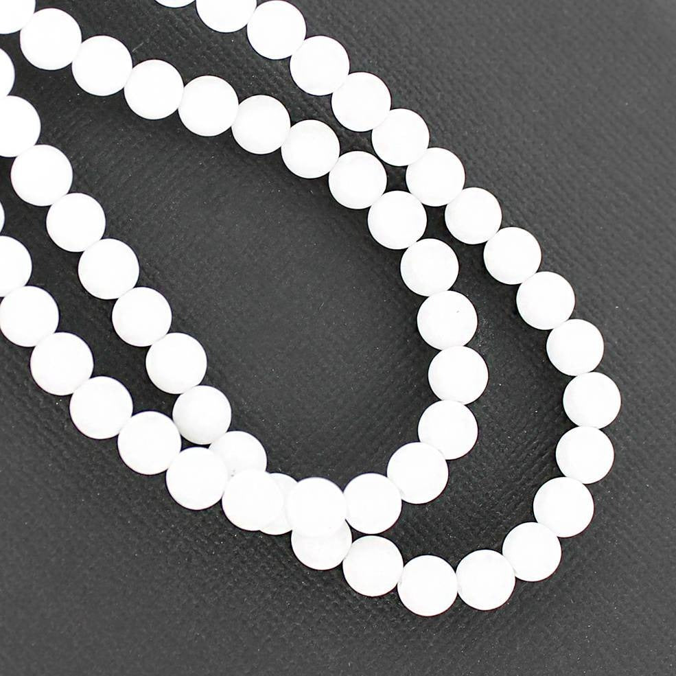 Round Malaysian Jade Beads - White - 1 Strand - Choose Your Size!