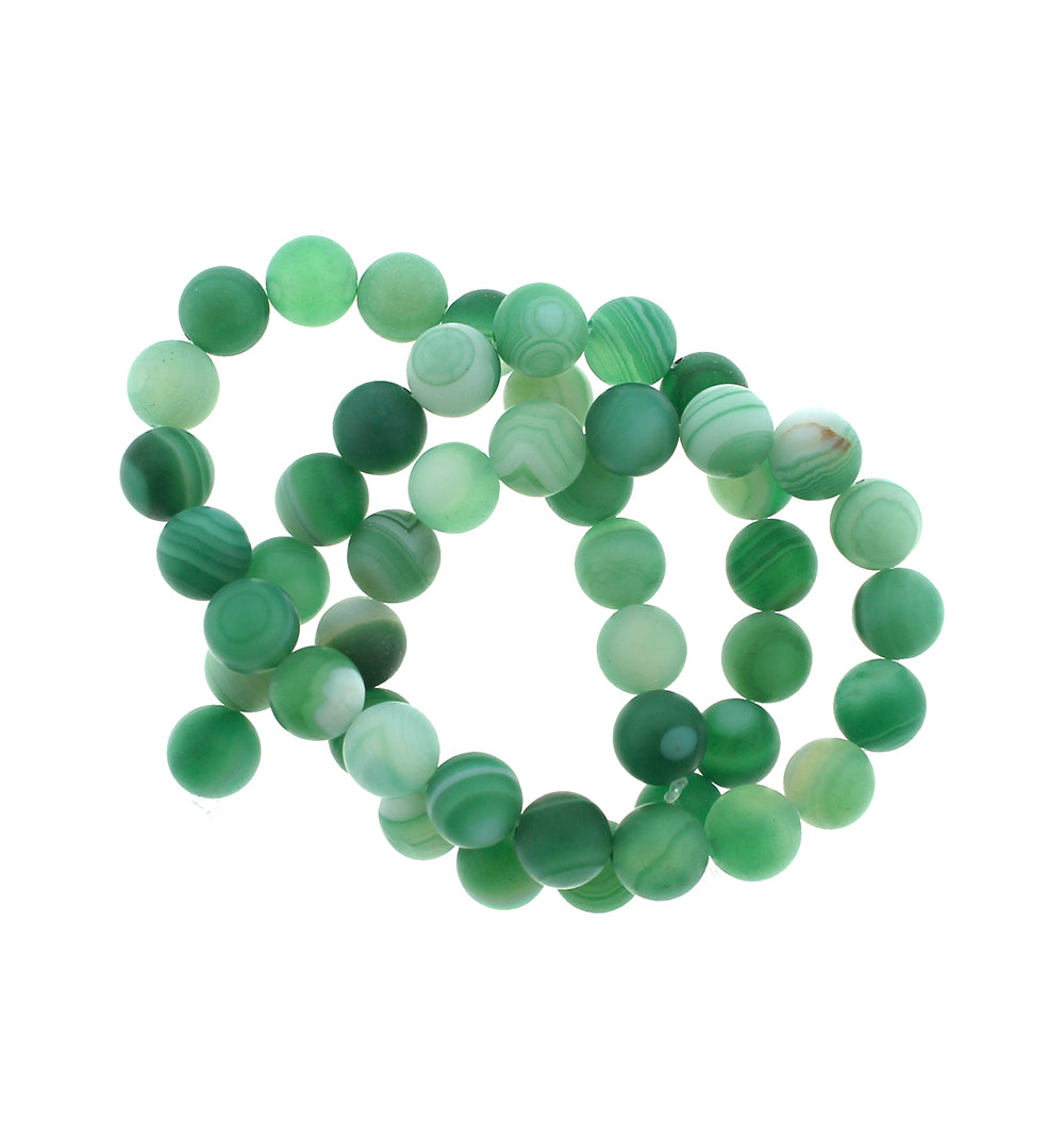 Round Natural Agate Beads 6mm -10mm - Choose Your Size - Emerald Green Marble - 1 Full 15" Strand - BD1844