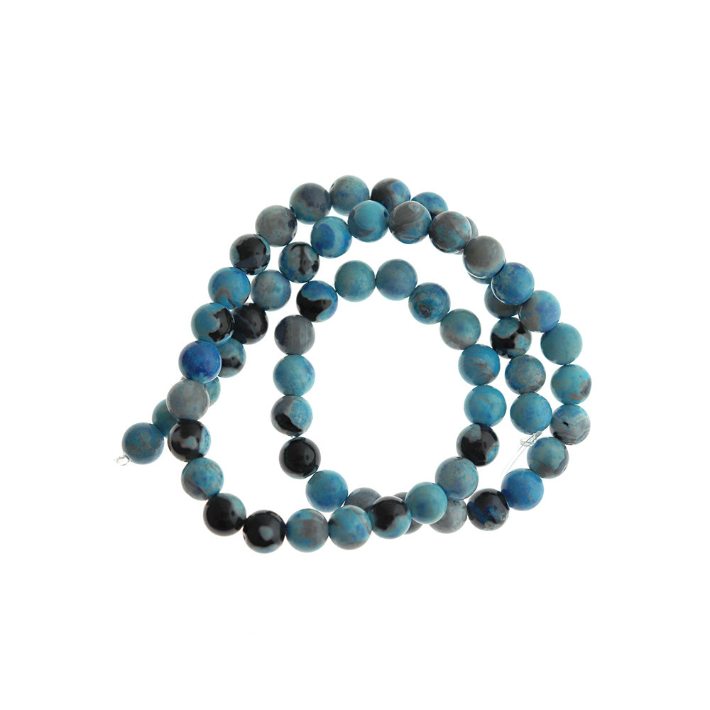 Round Natural Agate Beads - 6mm - Marble Colors - 1 Strand 60 Beads - Choose Your Color!