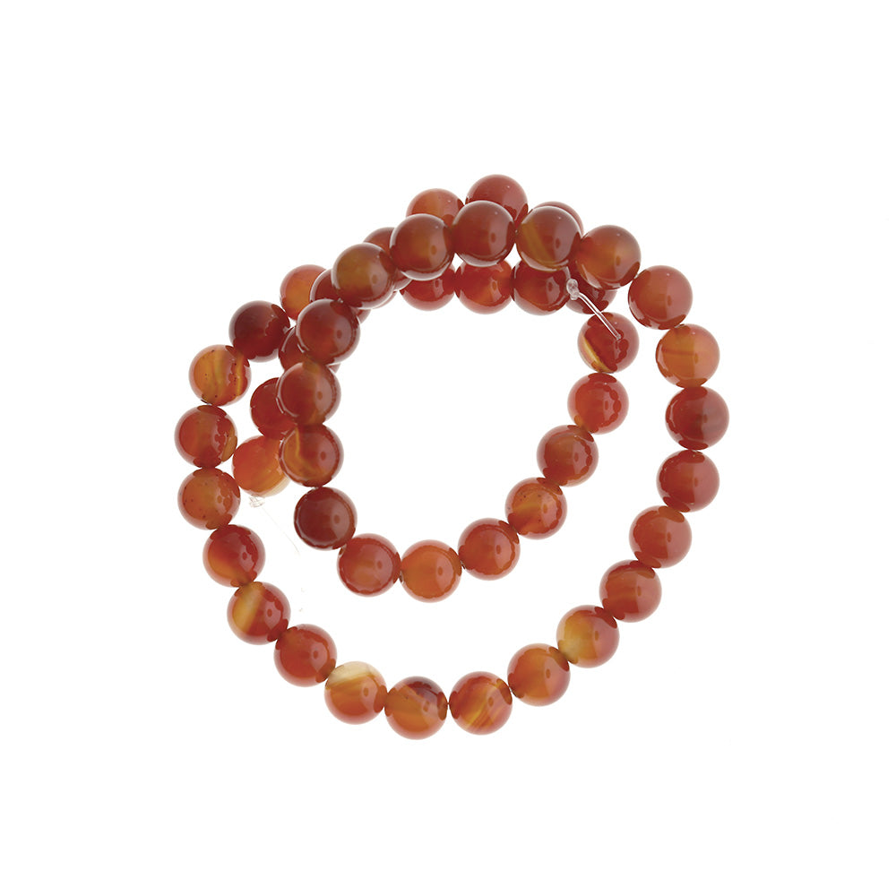 Perles d'agate naturelle rondes 6mm ou 8mm - Choisissez votre taille - Volcano Red - 1 Full 16" Strand - BD1668