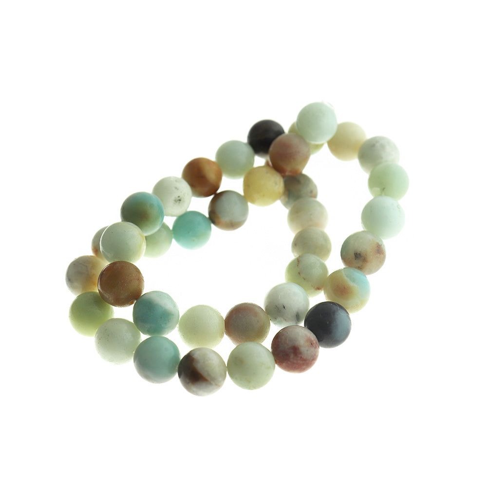 Round Natural Amazonite Beads 4mm - 14mm - Choose Your Size - Serene Beach Tones - 1 Full 15" - 15.7" Strand - BD1801