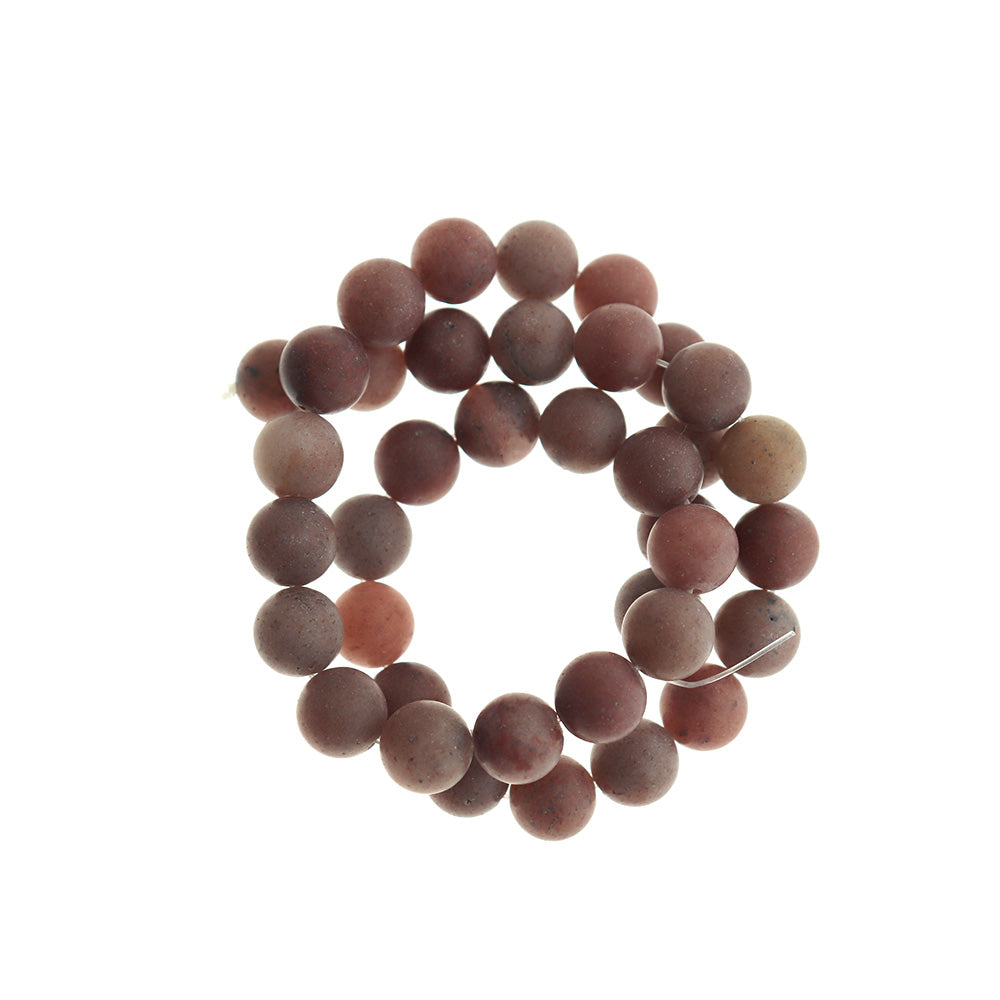 Round Natural Aventurine Beads 6mm -10mm - Choose Your Size - Frosted Purple - 1 Full 15.5" Strand - BD1789