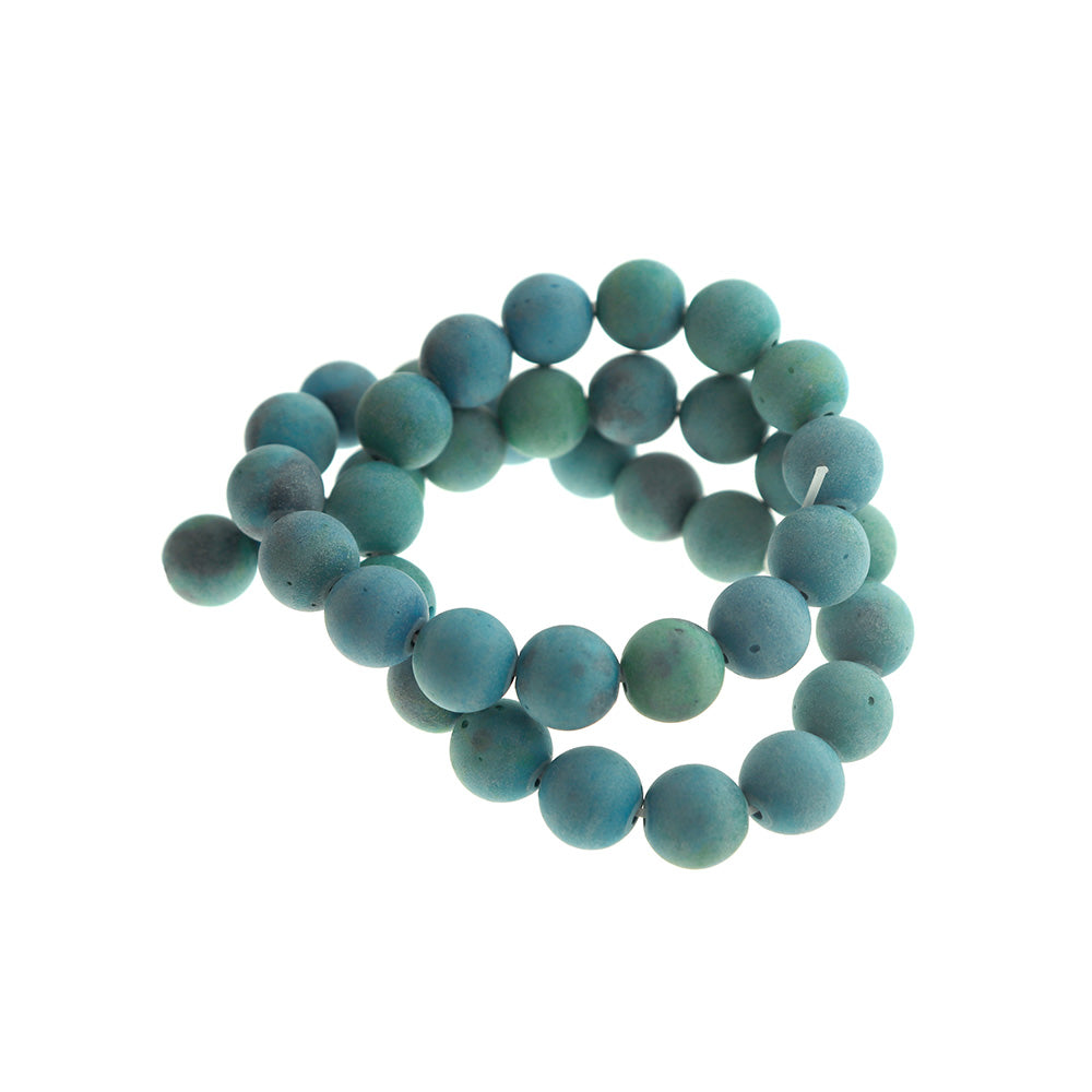 Perles de chrysocolle naturelles rondes 4mm - 14mm - Choisissez votre taille - Serene Ocean Tones - 1 Full 15" Strand - BD1803