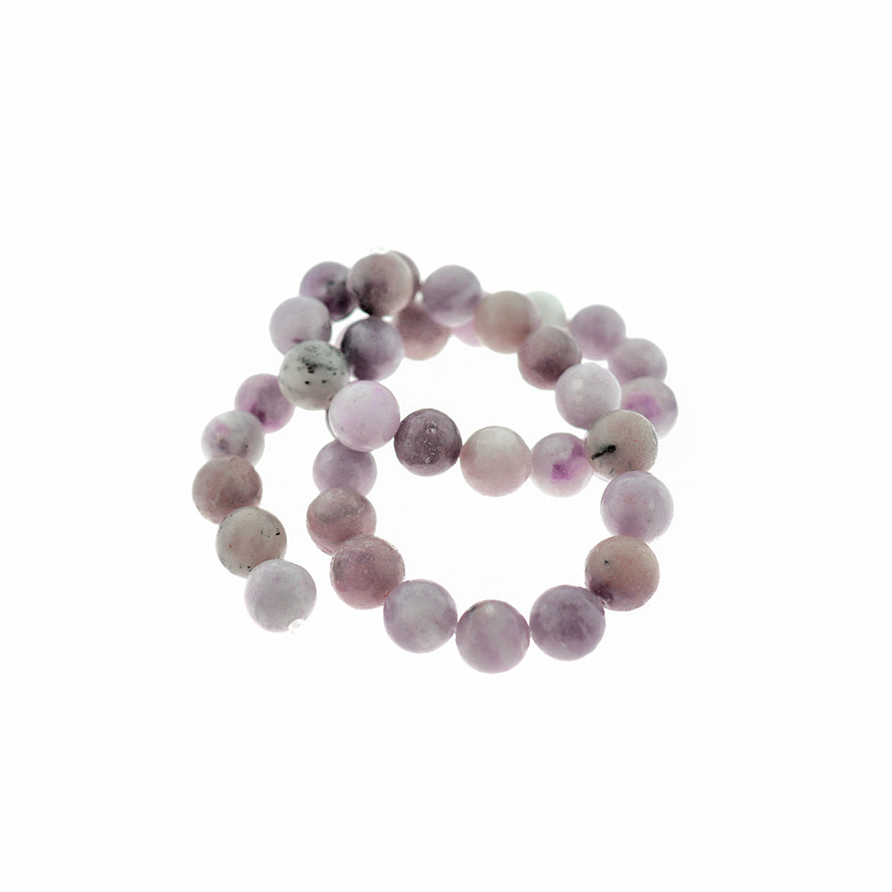 Perles de jade naturelles rondes 4mm - 12mm - Choisissez votre taille - Tons violet lilas - 1 brin complet de 15,5" - BD2471
