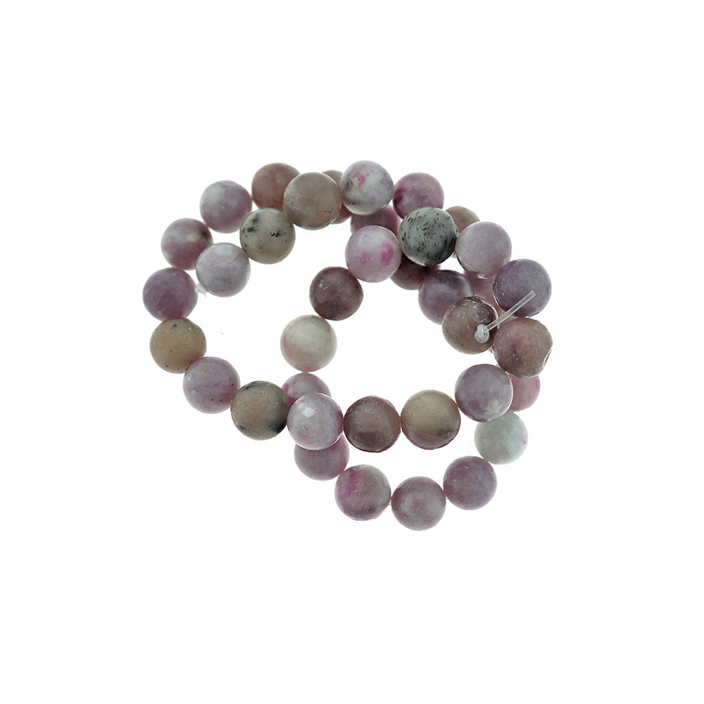 Perles de jade naturelles rondes 4mm - 12mm - Choisissez votre taille - Tons violet lilas - 1 brin complet de 15,5" - BD2471