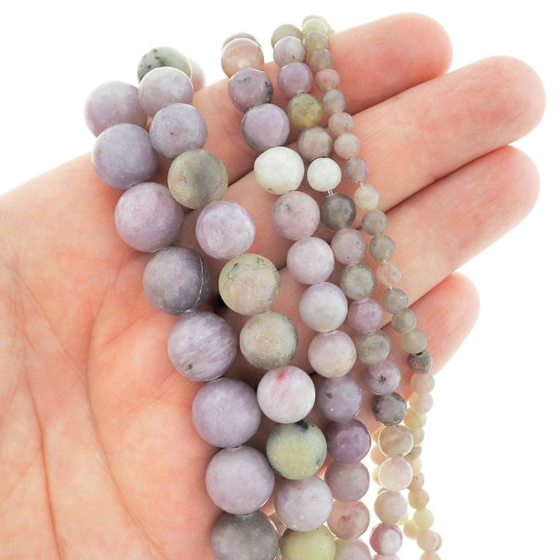 Perles de jade naturelles rondes 4mm - 12mm - Choisissez votre taille - Tons violet lilas - 1 brin complet de 15,5" - BD2471
