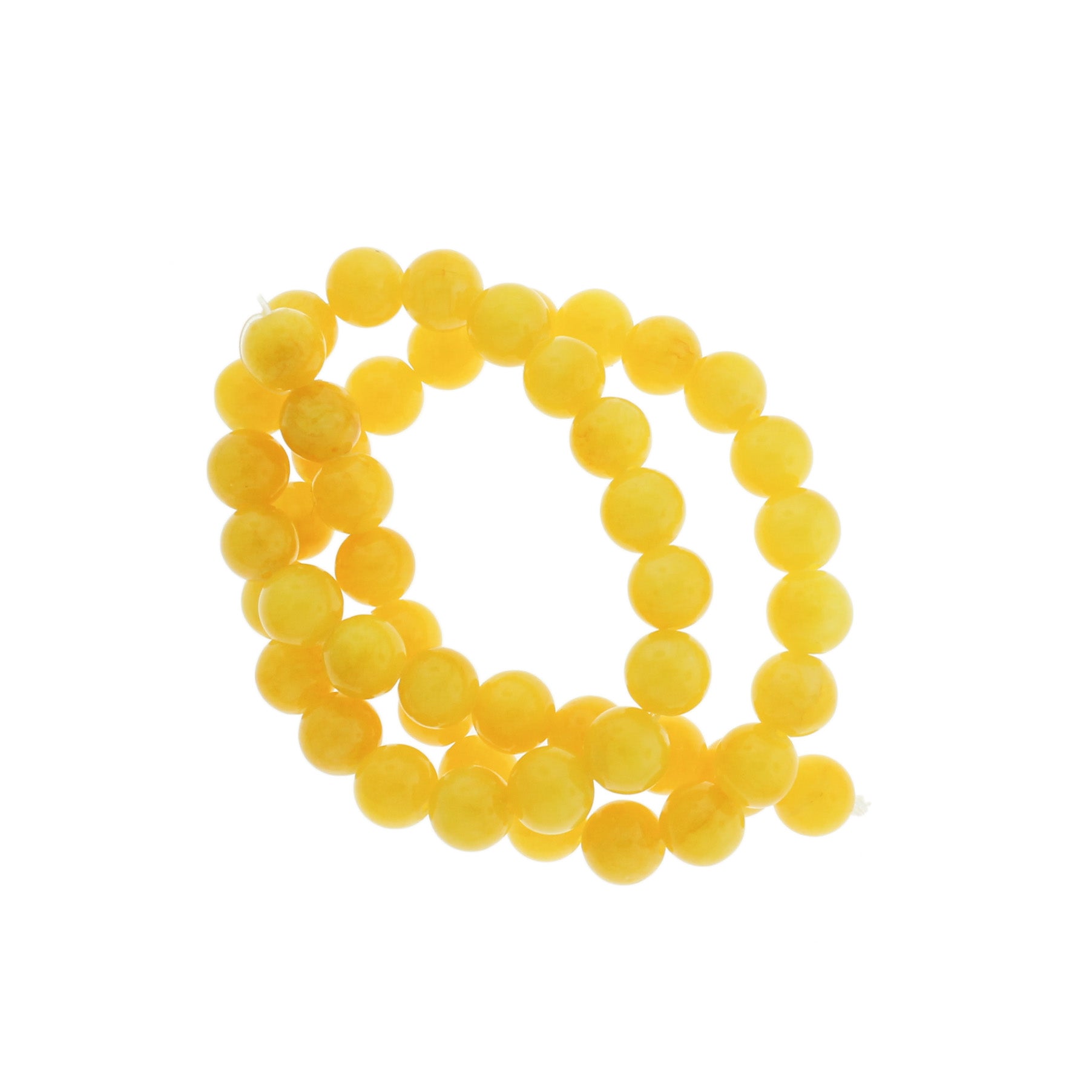 Perles de jade naturelles rondes 6mm -8mm - Choisissez votre taille - Jaune soleil - 1 brin complet de 15" - BD2739