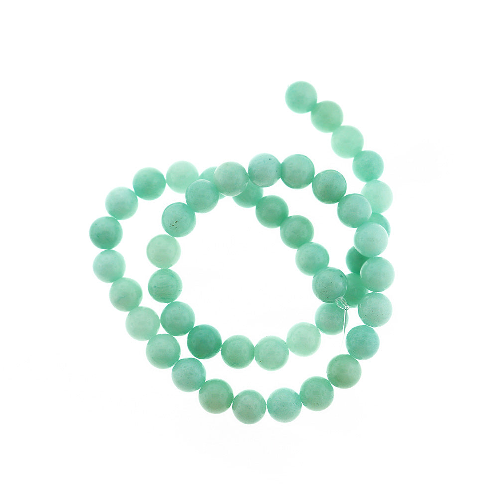 Round Natural Jade Beads 8mm - Mint Green - 1 Strand 48 Beads - BD2408