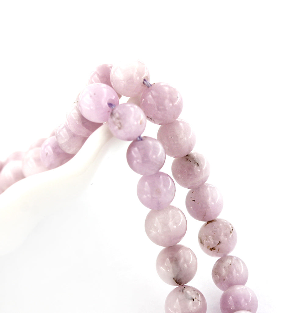 Perles Rondes Naturelles Kunzite 6mm - Lavande Clair - 10 Perles - BD1564