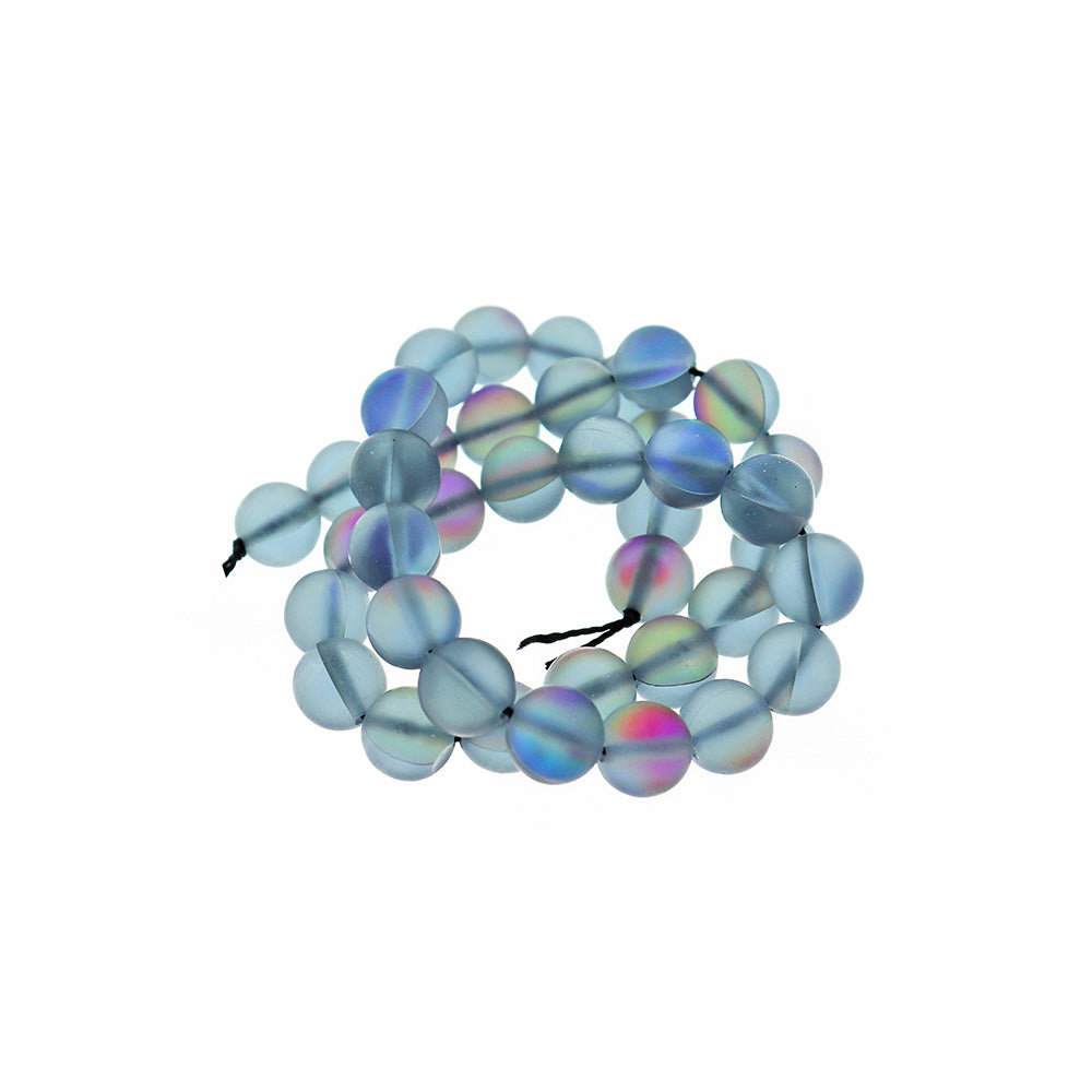 Perles de Labradorite naturelles rondes 6mm - 12mm - Choisissez votre taille - Gris galvanisé - 1 brin complet de 15" - BD2324