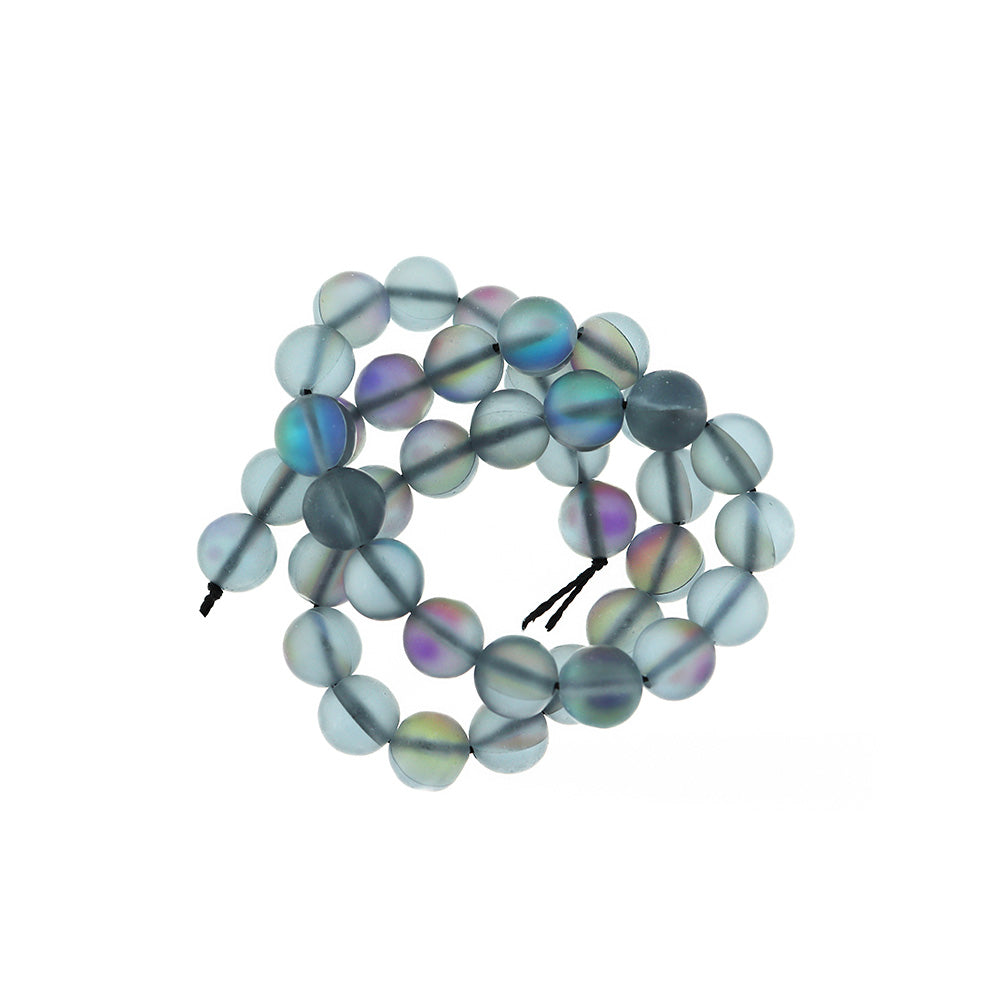 Perles de Labradorite naturelles rondes 6mm - 12mm - Choisissez votre taille - Gris galvanisé - 1 brin complet de 15" - BD2324