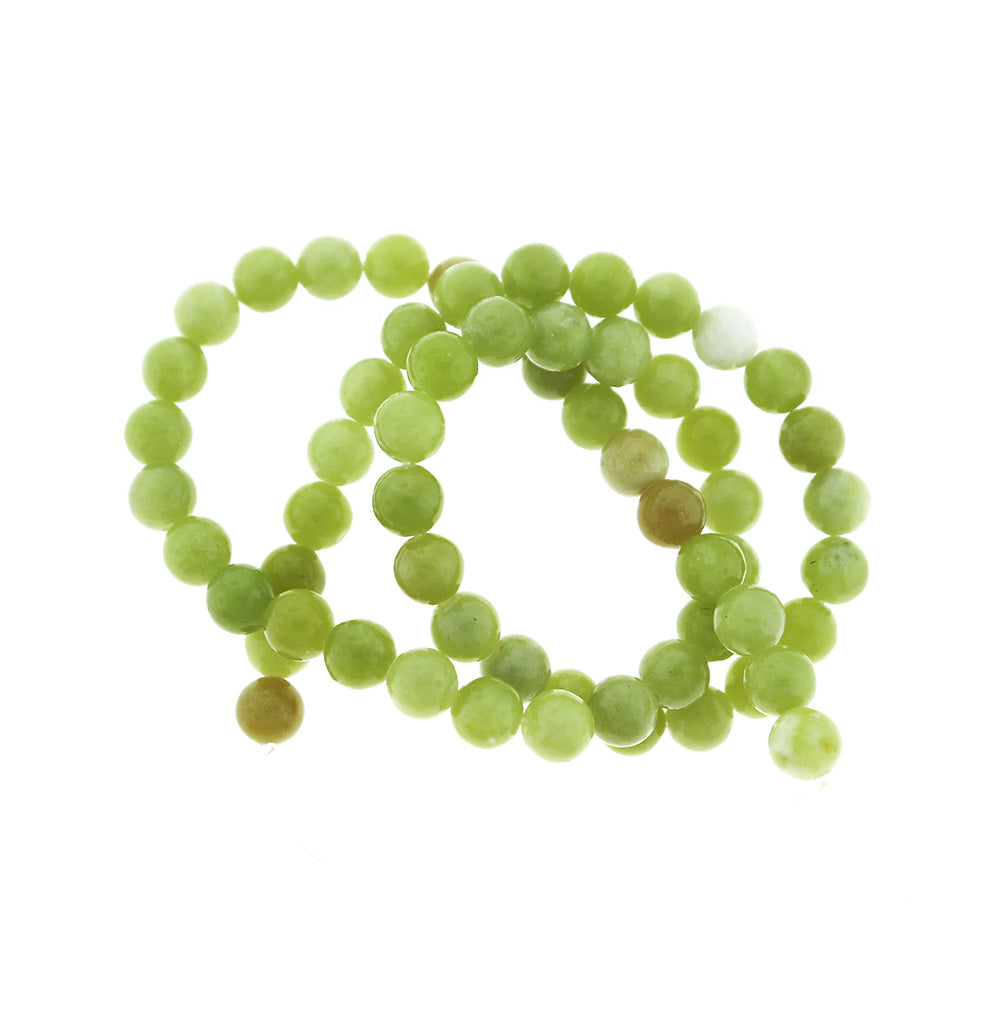 Round Natural Peridot Beads 6mm - Lime Green - 1 Strand 60 Beads - BD396