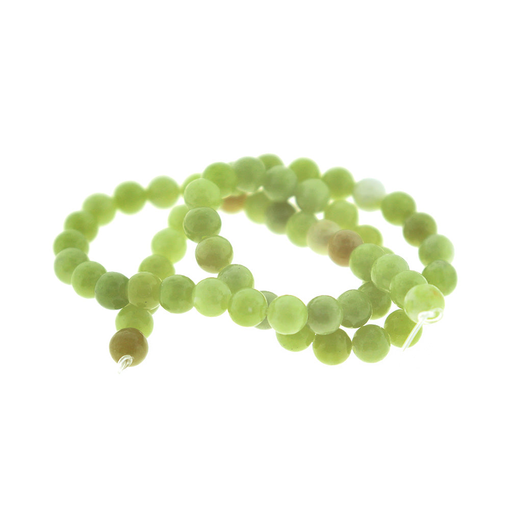 Round Natural Peridot Beads 6mm - Lime Green - 1 Strand 60 Beads - BD396