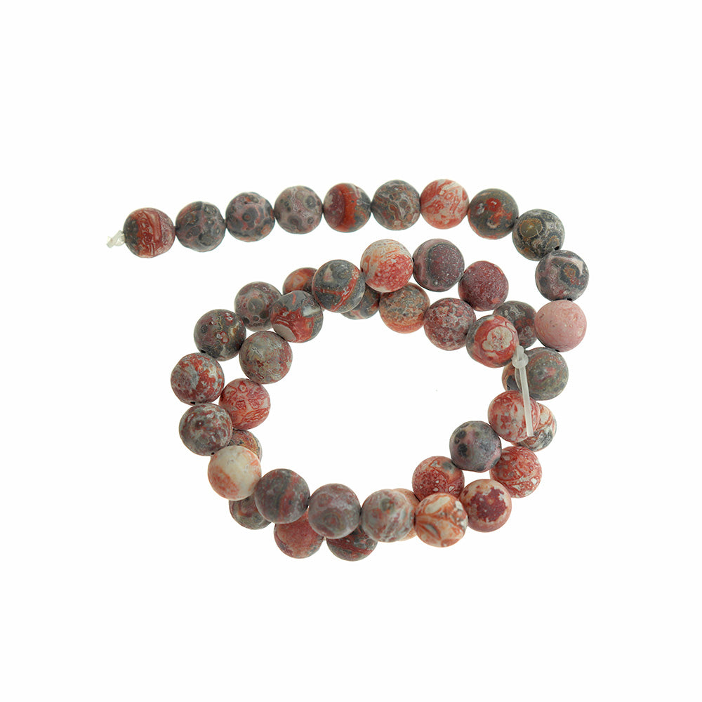 Round Natural Red Leopard Skin Jasper Beads 4mm - 10mm - Choose Your Size - Volcanic Tones - 1 Full 15" Strand - BD1804