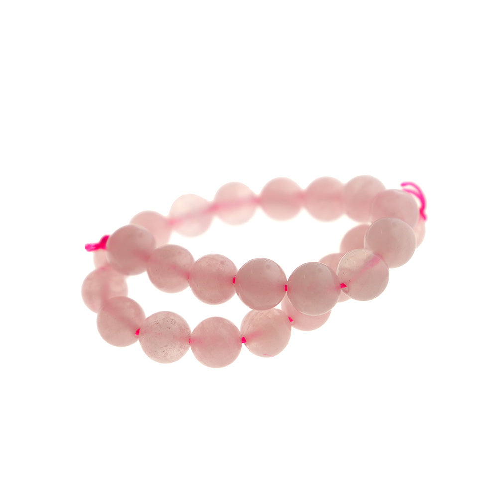Perles rondes de quartz rose naturel 6mm - 10mm - Choisissez votre taille - Rose pétale - 1 brin complet de 8" - BD1610